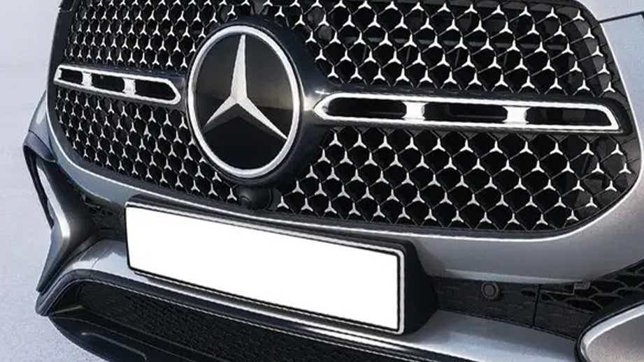 front grille close-up of a Mercedes-Benz GLE