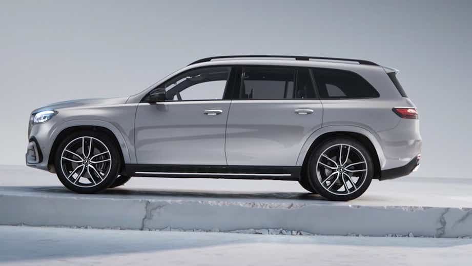 side view of a Hightech Silver Mercedes-Benz GLS