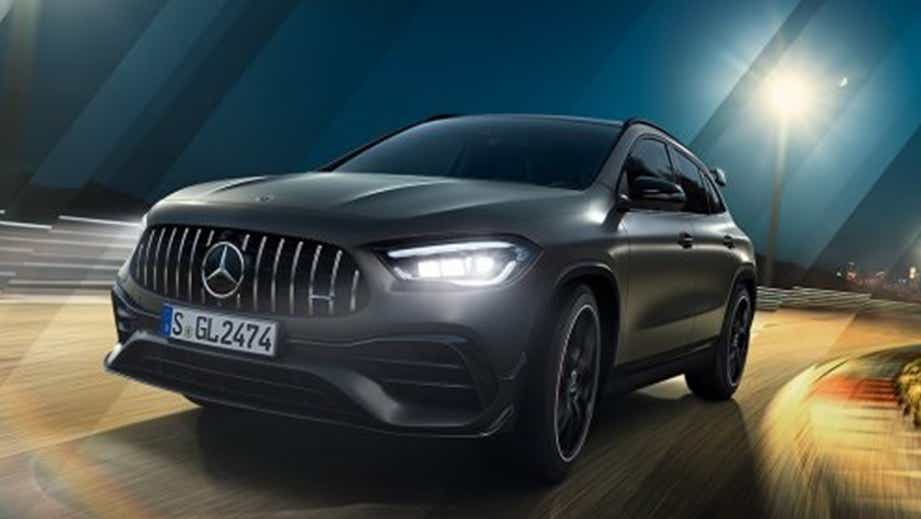 front three-quarter view of a Mercedes-Benz GLA