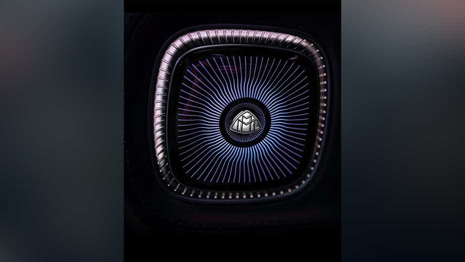 Close-up of a speaker grille in a Mercedes-Benz Maybach EQS