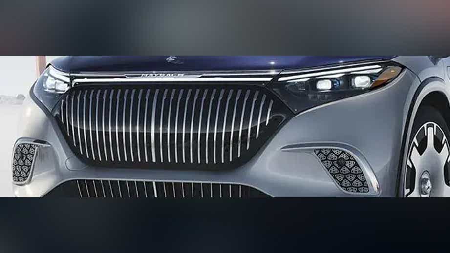 Front grille and headlights of a Mercedes-Benz Maybach EQS