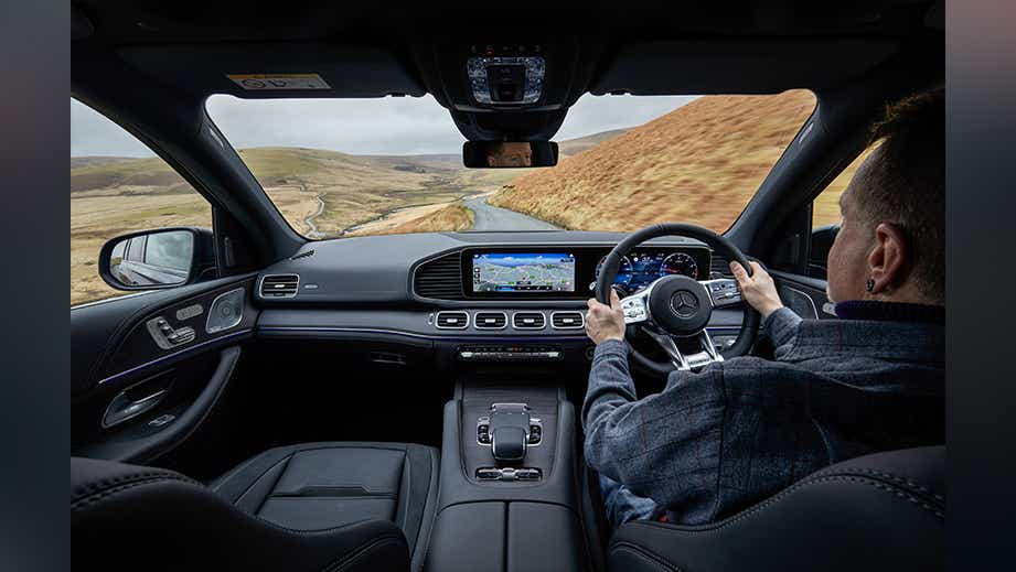Interior dashboard view of a Mercedes-Benz Maybach S-Class