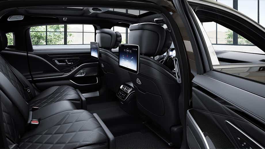 rear seat interior of a Mercedes-Benz Maybach S-Class