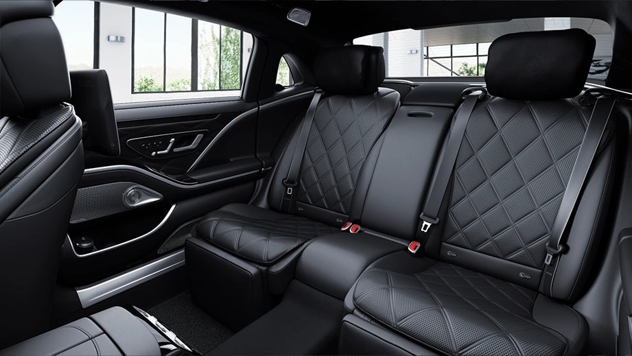 Rear seat interior of a Mercedes-Benz Maybach S-Class