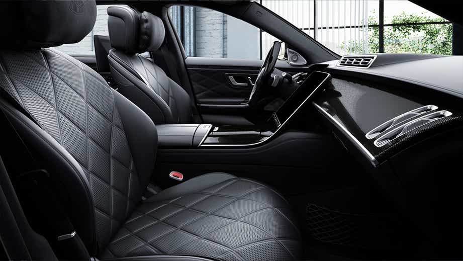 interior dashboard and seats of a Mercedes-Benz Maybach S-Class