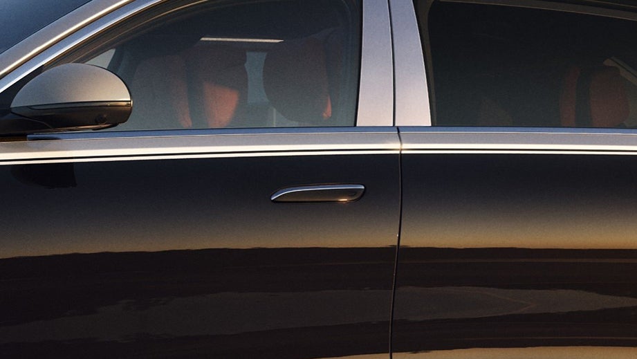 Front door and side view mirror of a Mercedes-Benz Maybach S-Class