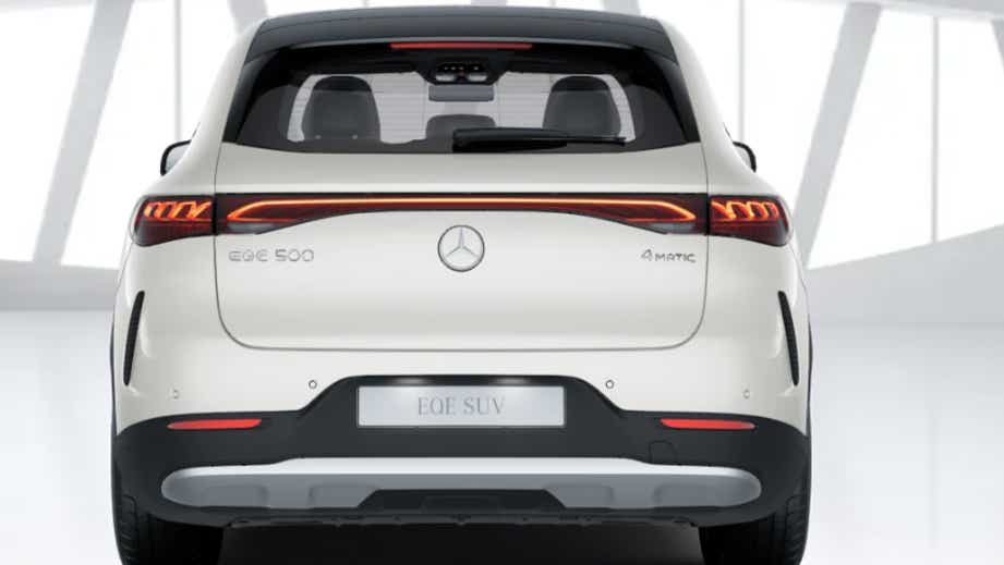 Rear view of a Polar White Mercedes-Benz EQE 500 4MATIC