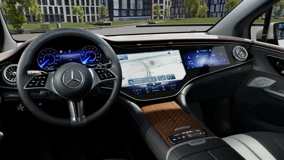 Interior dashboard of a Mercedes-Benz EQE