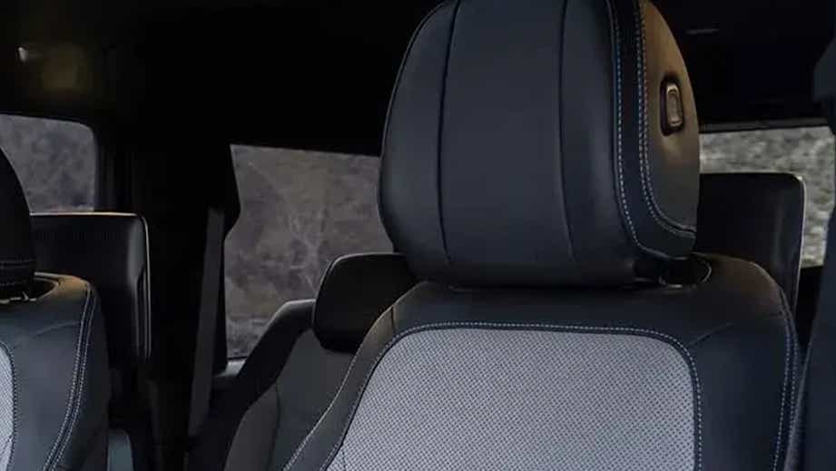 front seat close-up of a Mercedes-Benz G-Class Electric
