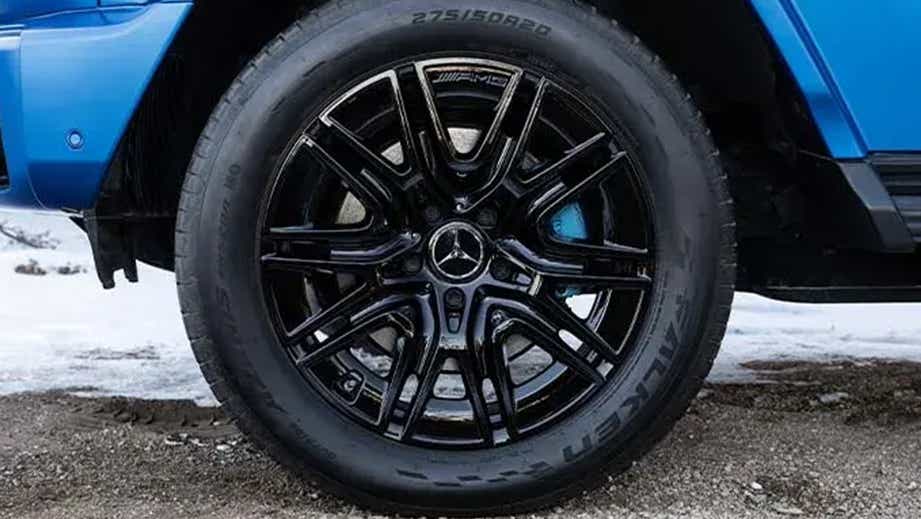 Wheel close-up of a Mercedes-Benz G-Class Electric