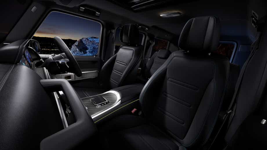 interior front seats of a Mercedes-Benz G-Class Electric