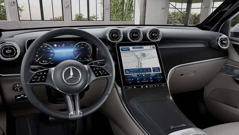 Interior dashboard view of a Mercedes-Benz GLC