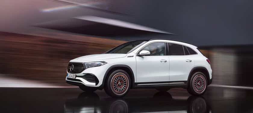 side view of a Polar White Mercedes-Benz EQA