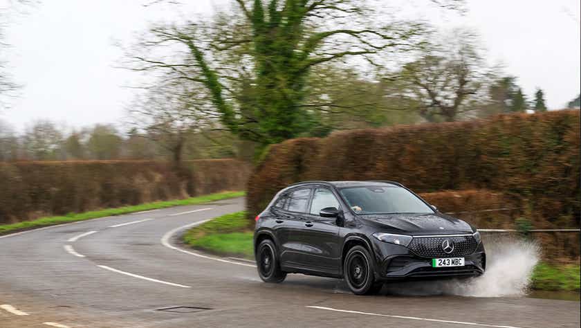 front three-quarter view of a Mercedes-Benz EQA