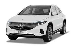 Front three-quarter of a Polar White Mercedes-Benz EQA