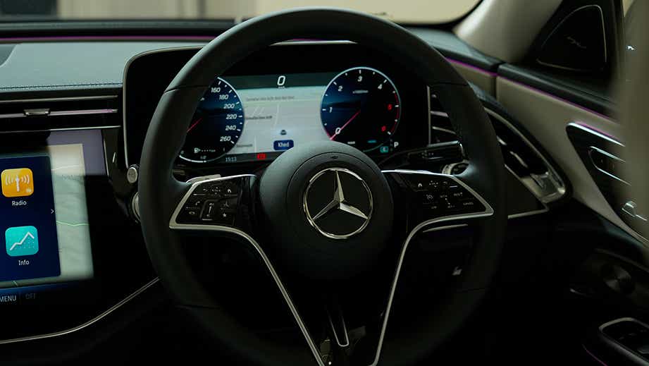 Interior dashboard of a Mercedes-Benz E-Class