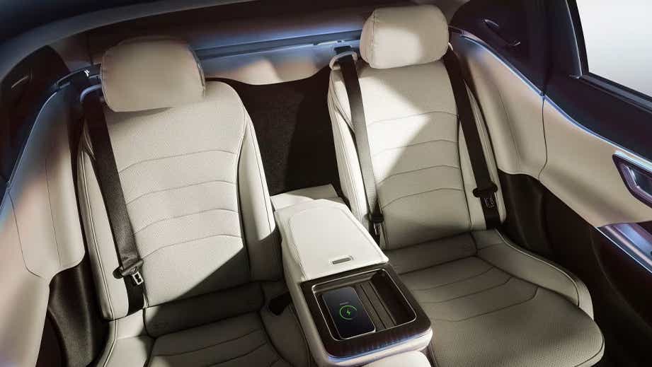 rear seat interior of a Mercedes-Benz E-Class