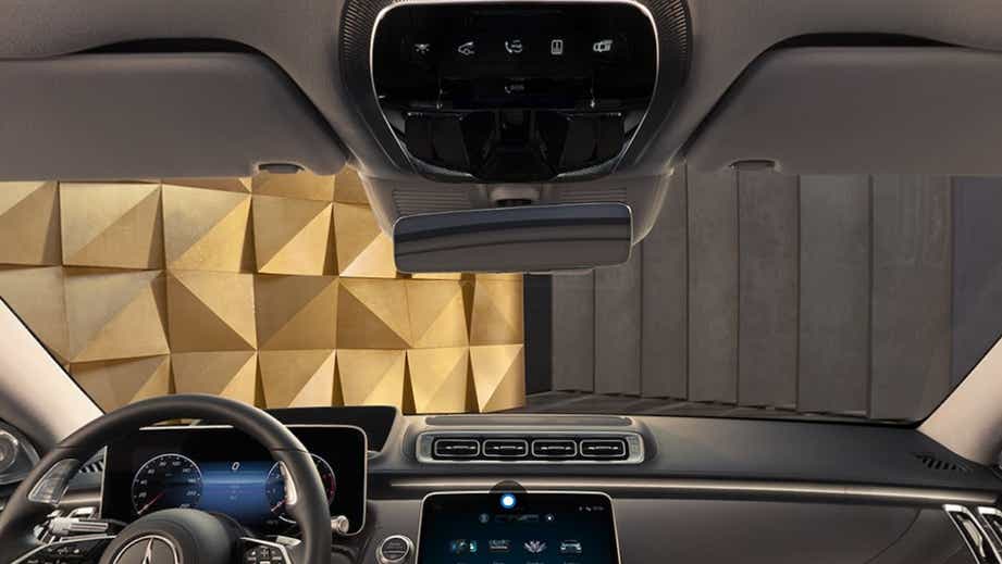 interior dashboard view of a Mercedes-Benz S-Class