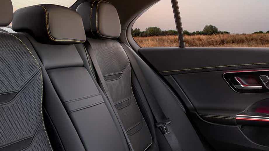 rear seat view of a Mercedes-Benz AMG C 63