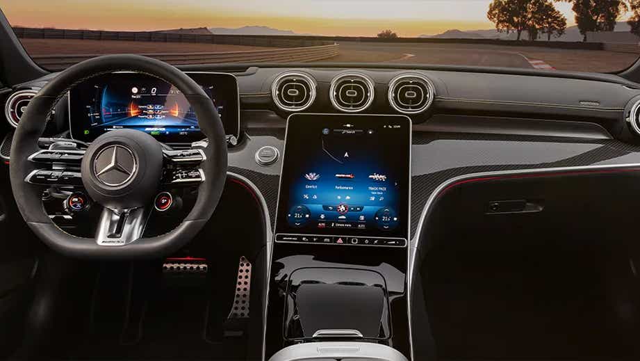 interior dashboard view of a Mercedes-Benz AMG C 63