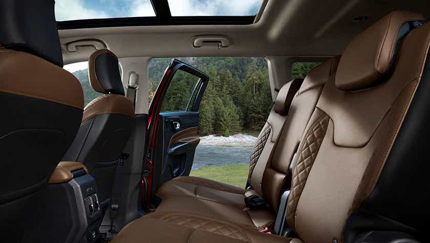 interior rear seat view of a Jeep Meridian