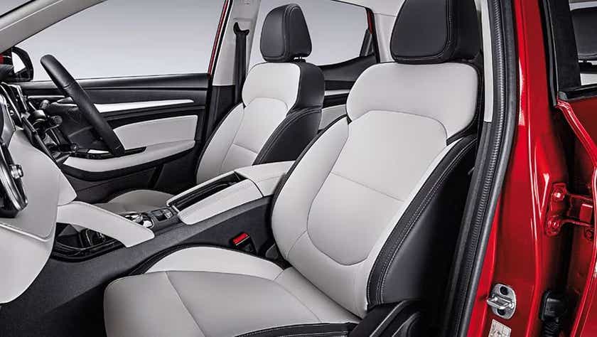 front seats and dashboard of an MG ZS EV