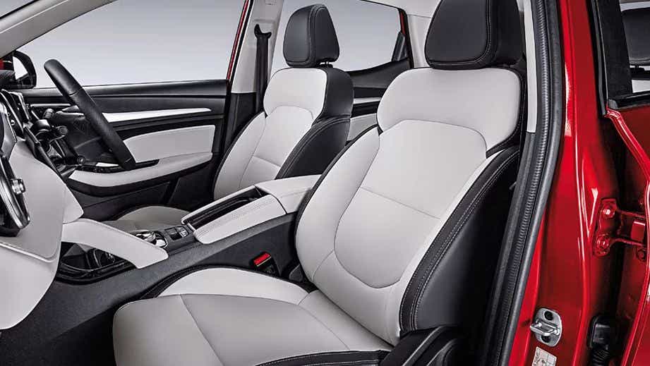 front seats and dashboard of an MG ZS EV