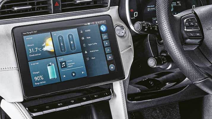 interior dashboard of a MG ZS EV