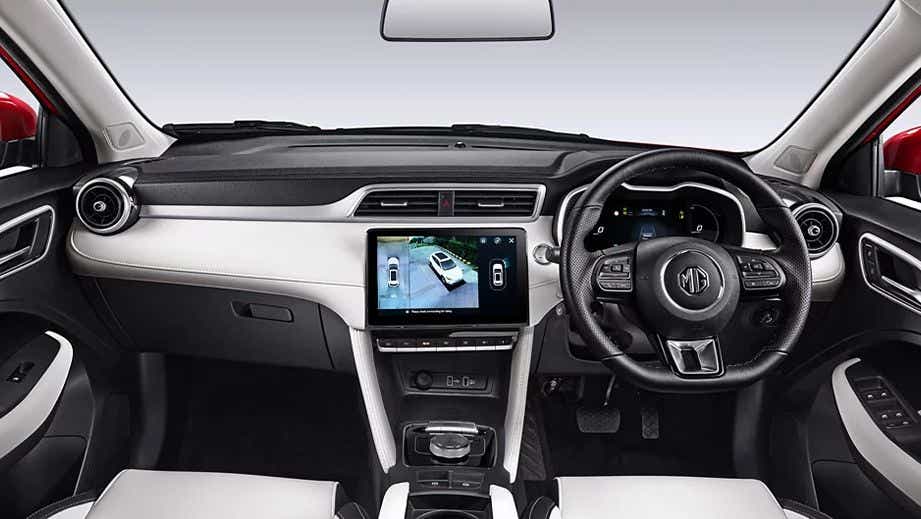 Interior dashboard of a MG ZS EV
