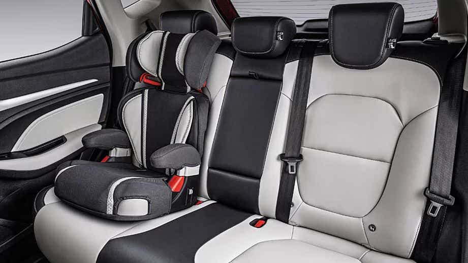 rear seat and child seat of a MG ZS EV