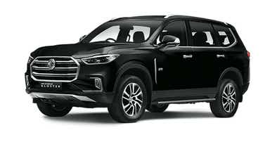 front three-quarter view of a Metal Black MG Gloster