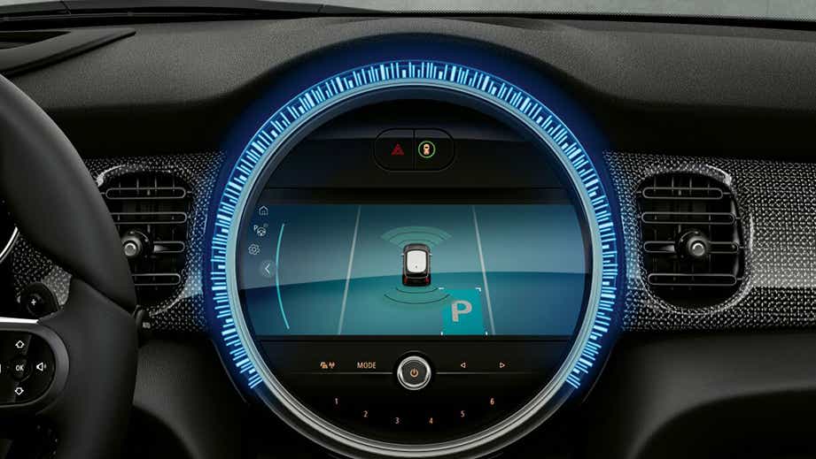 Interior dashboard display of a Mini 3 DOOR