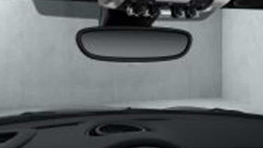 interior rearview mirror view of a Mini 3 DOOR