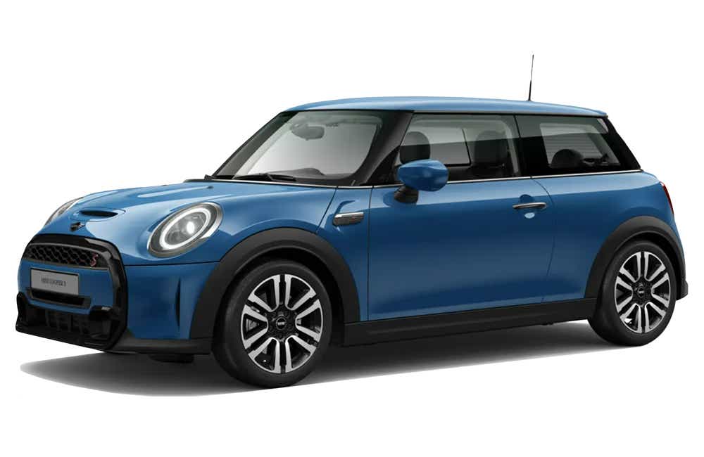 front three-quarter view of a Island Blue Mini 3 DOOR