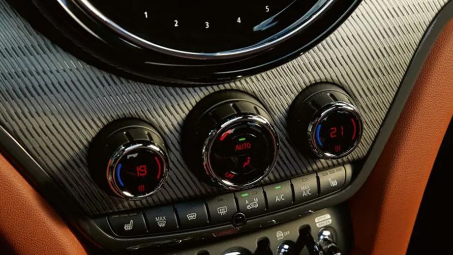 interior dashboard controls of a Mini Cooper Countryman