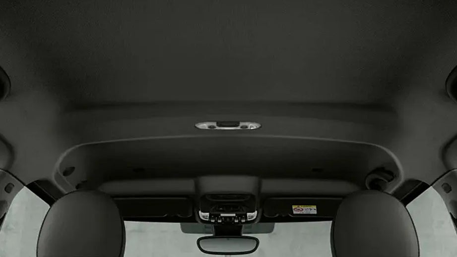 interior roof and front seats of a Mini Cooper Countryman