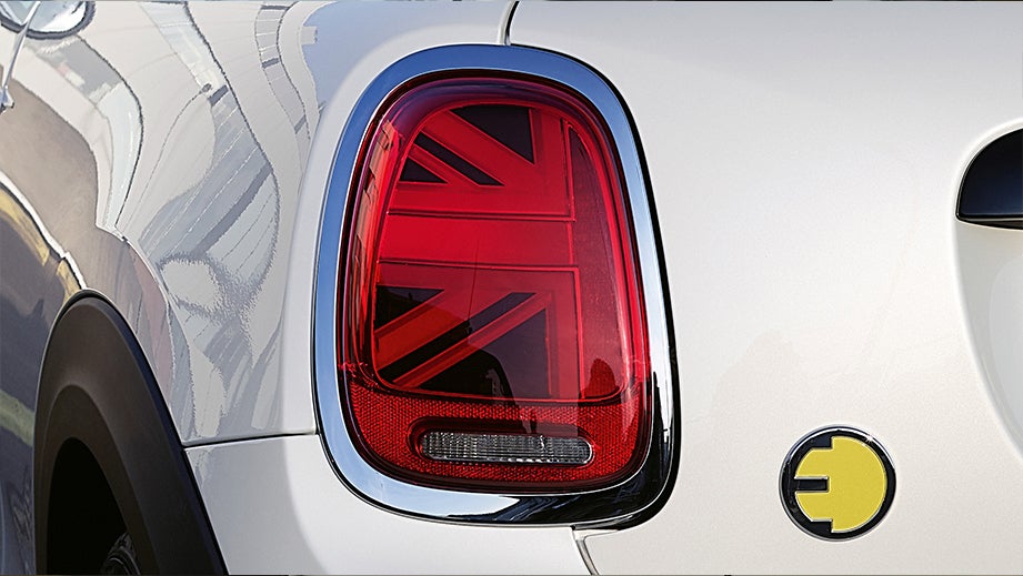 tail light close-up of a Mini Cooper SE