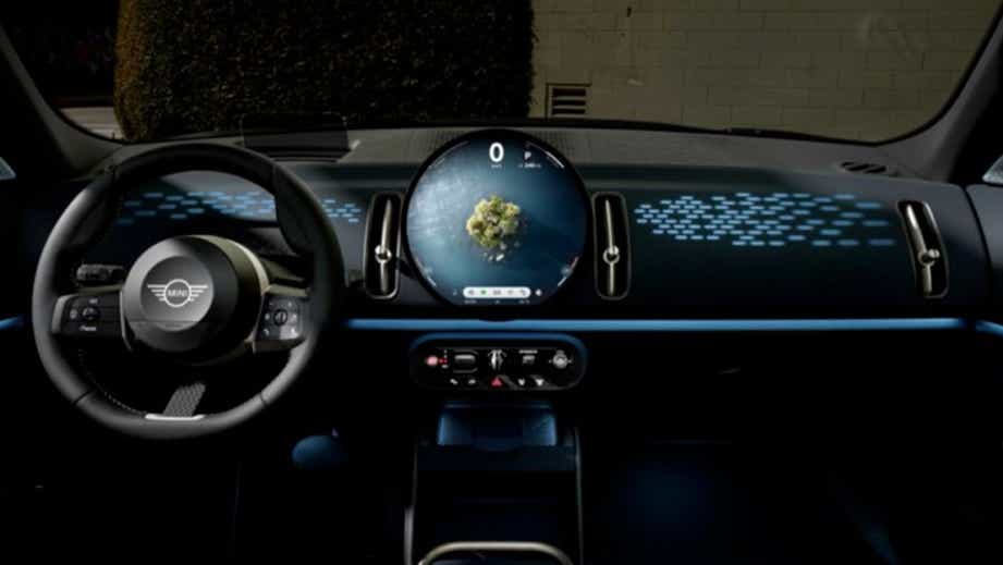 Interior dashboard of a Mini Cooper Countryman EV