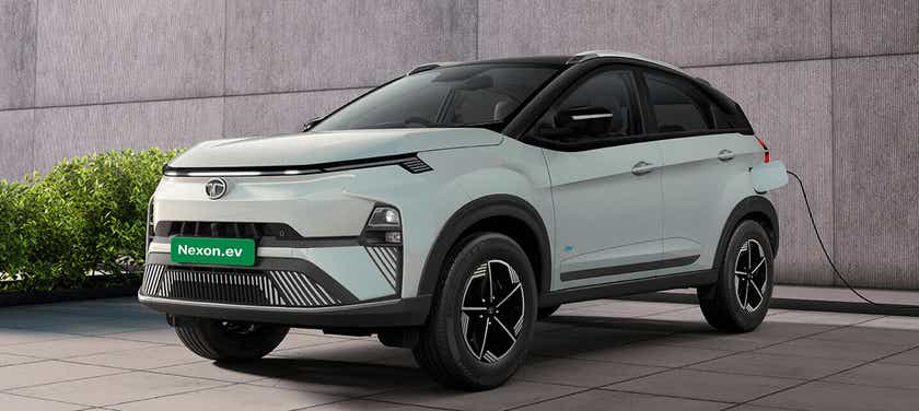 front three-quarter of a Tata Nexon EV