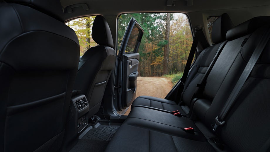 rear seat and door interior of a Nissan X-Trail