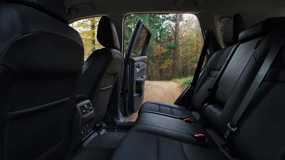 rear seat and door interior of a Nissan X-Trail