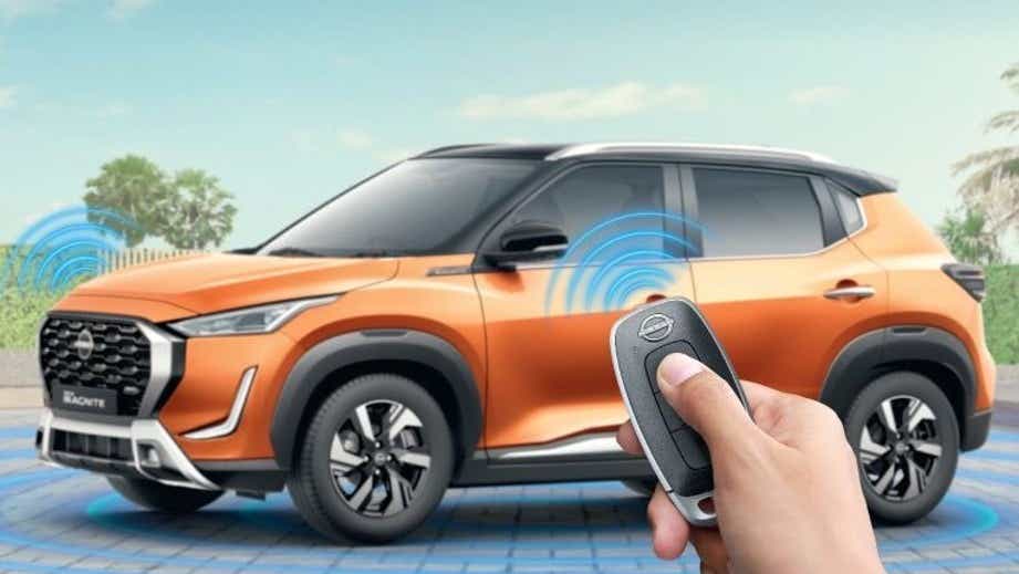 side view of a Sunrise Copper Orange Nissan Magnite