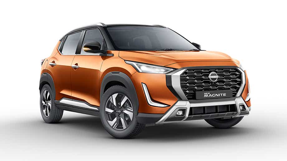 front three-quarter view of a Nissan Magnite