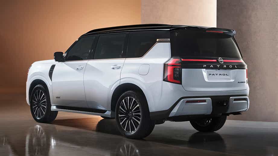 rear three-quarter view of a Nissan Patrol