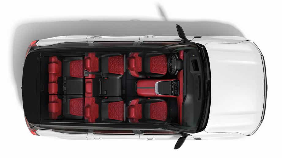 top-down interior view of a Nissan Patrol