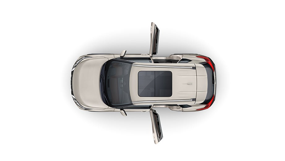 top view of a Nissan X-Trail with open doors