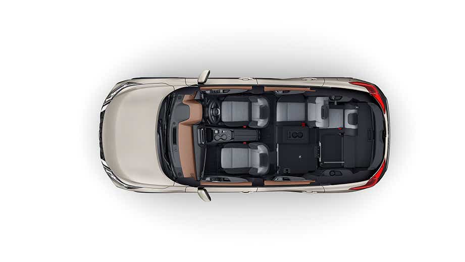 top view interior layout of a Nissan X-Trail
