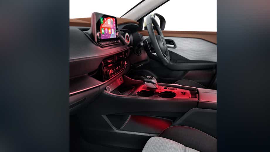 Interior dashboard view of a Nissan X-Trail