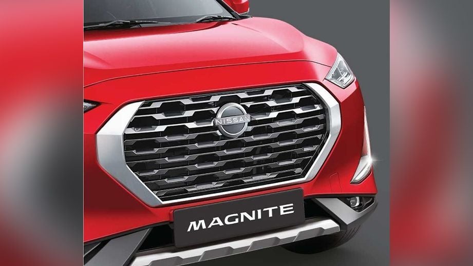 front grille view of a Nissan Magnite 2020-2023