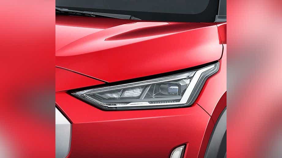 Headlight close-up of a Nissan Magnite 2020-2023